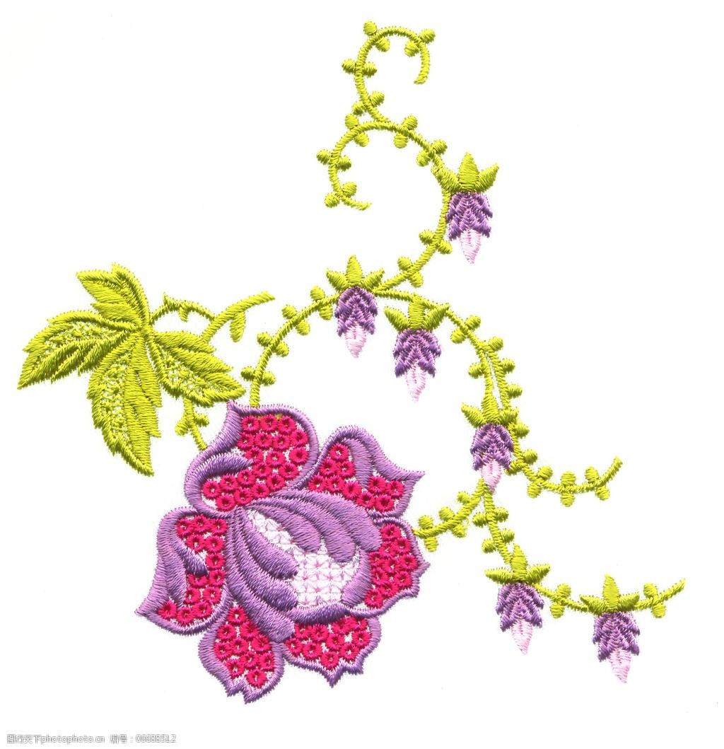 绣花花纹与植物藤蔓之美 免费素材尽在图行天下